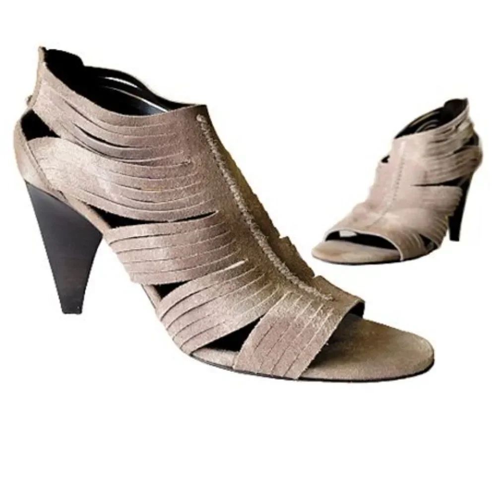 Donald J Pliner "Thora" Taupe Resort Suede Sandal